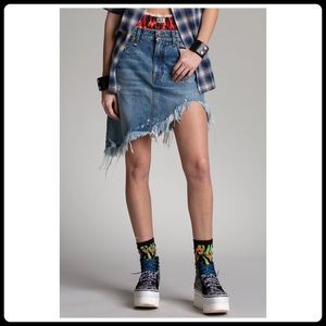 R13 asymmetrical denim skirt size 26